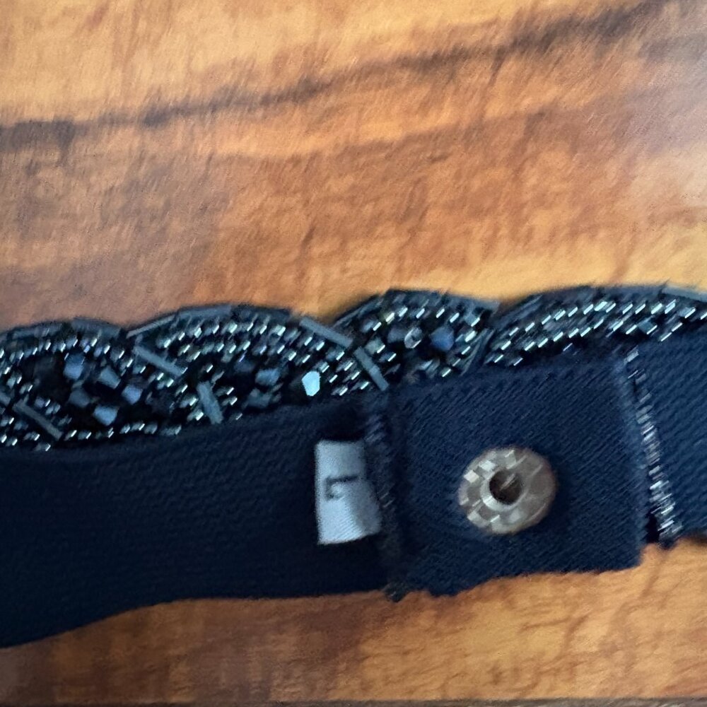 Un Deux Trois  Udtfashion,  Navy blue dress with belt with sequins, Size 14 - Picture 5 of 8